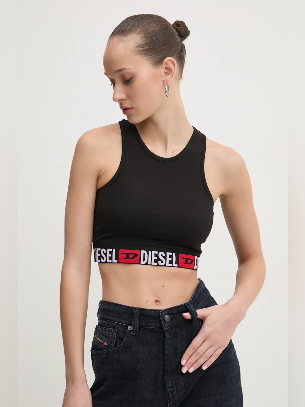 DIESEL Women's Black Sandra-D-Core Tank Top Size Medium